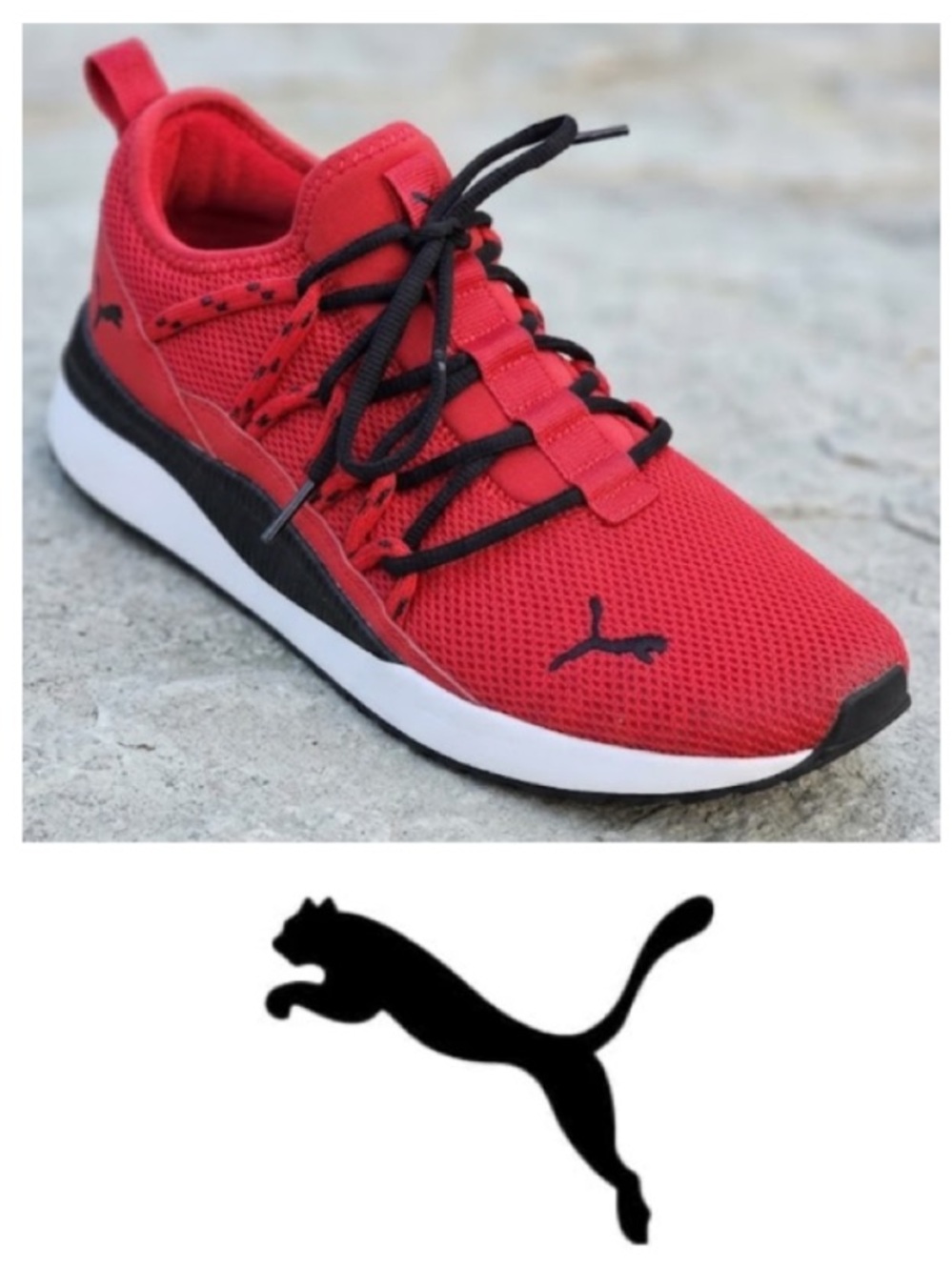 Puma Men’s Pacer Web Red/Black 386818-02 Sneakers (11.5)